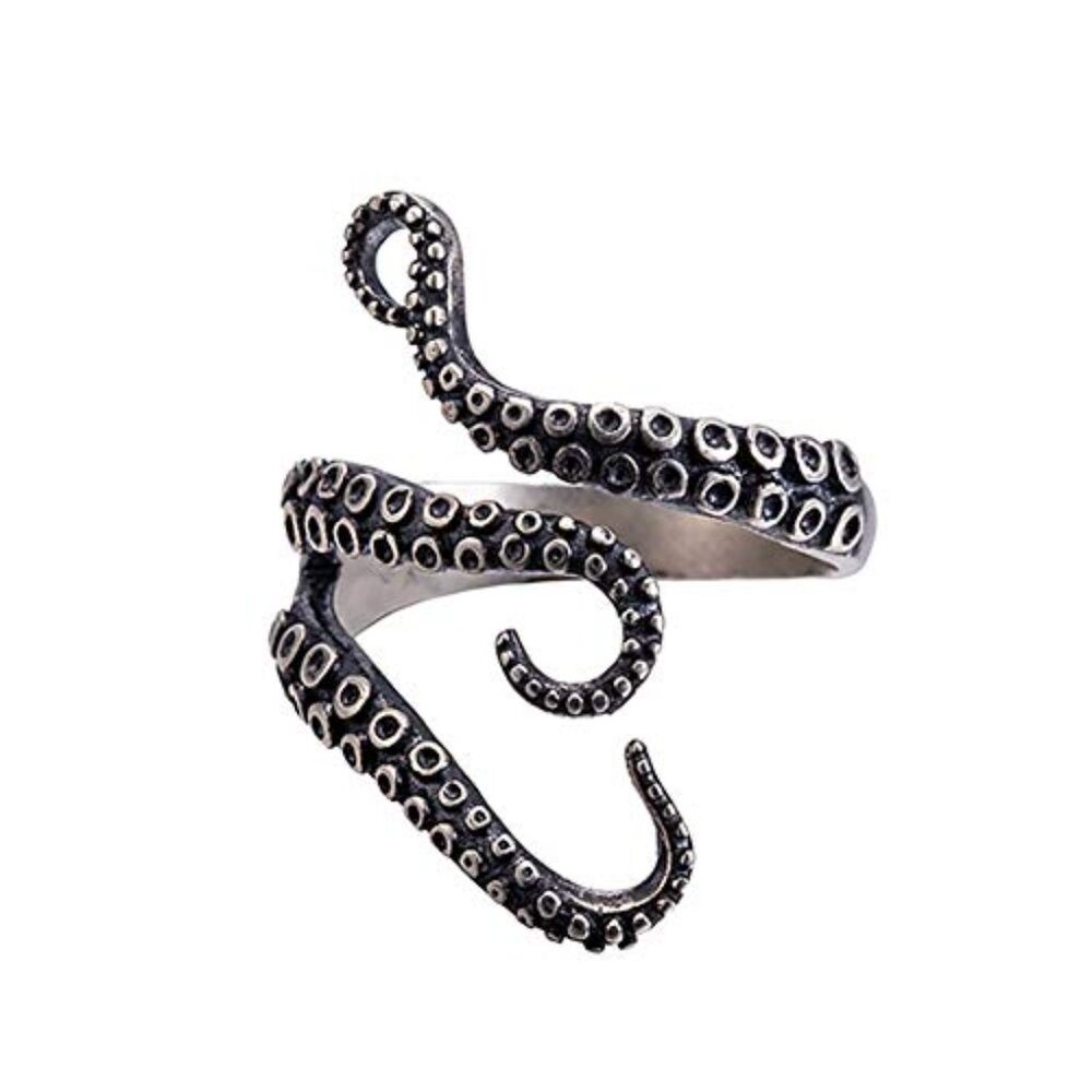 Adjustable Octopus Tentacle Ring Punk Antique Sty… - image 2
